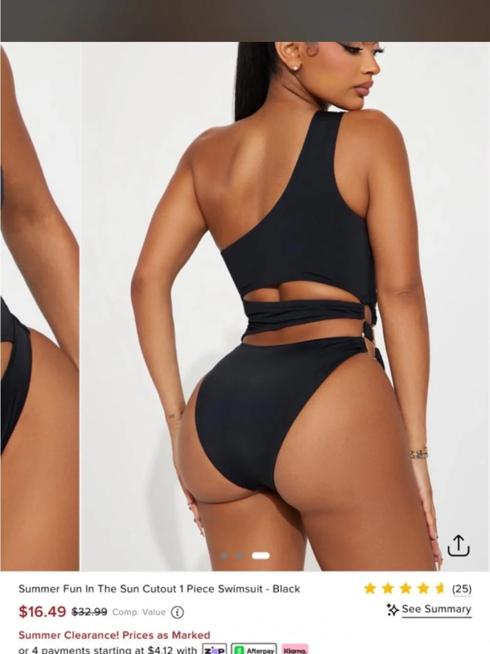 Black One-Shoulder Cutout One-Piece Swimsuit
